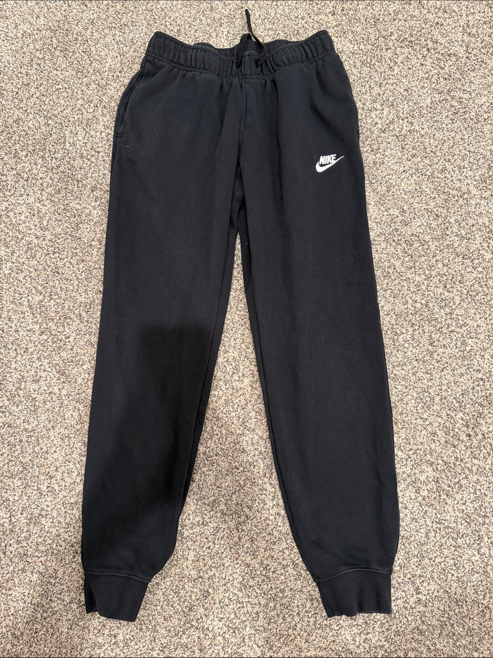 Nike Black Jogger Sweatpants with White Swoosh